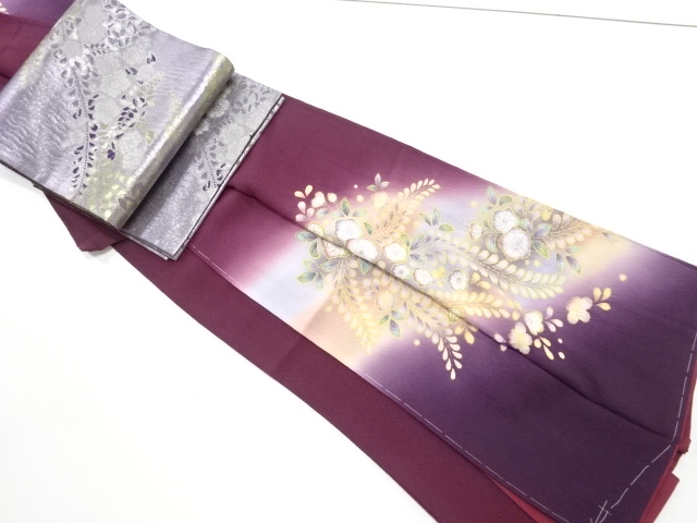 k-6453 美しい装いに 花に蝶 正絹 紋なし 訪問着 k-6453 美しい装いに 花に蝶 正絹 紋なし 訪問着